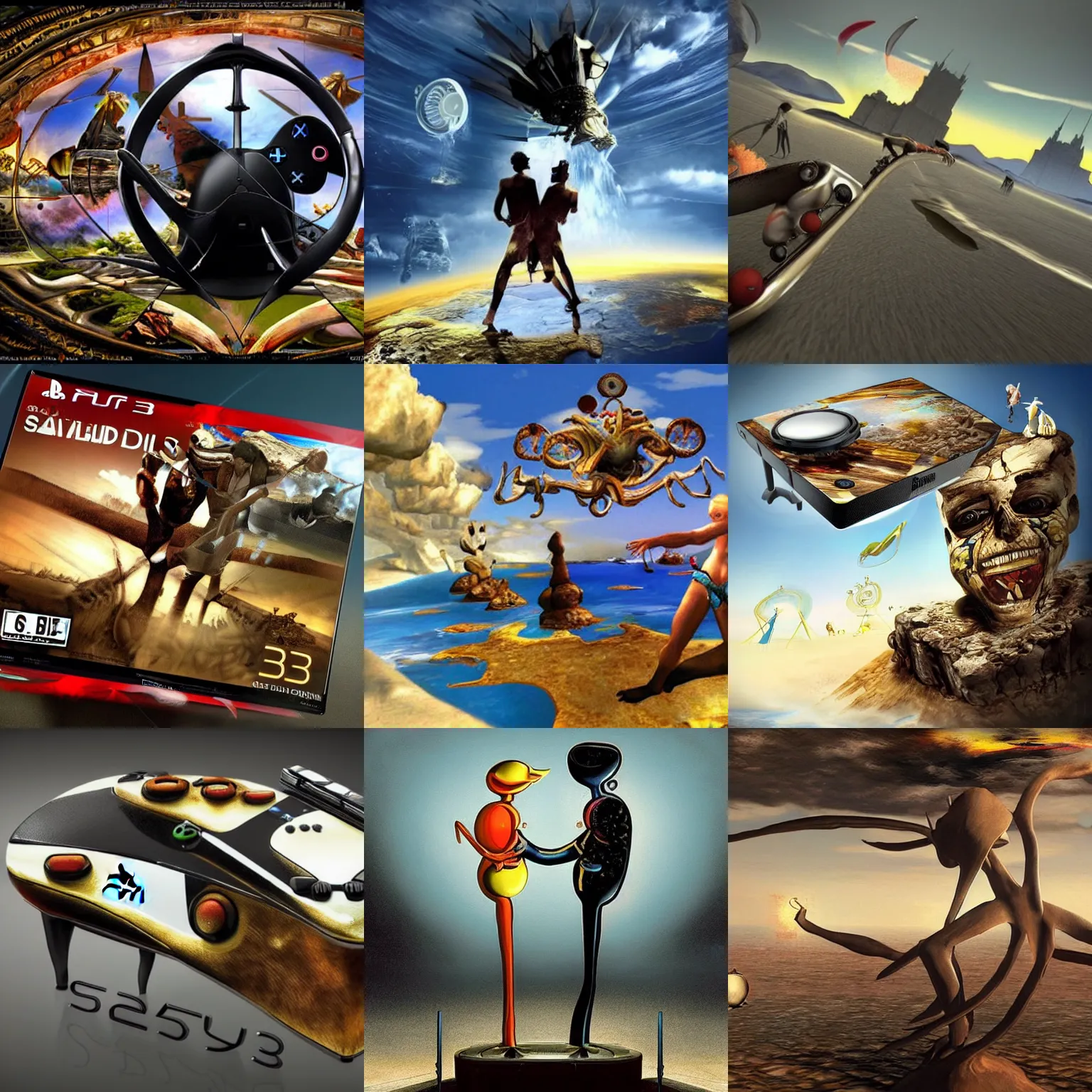 Prompt: playstation 3 game designed by salvador dali