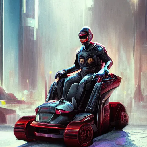 Prompt: elon musk riding a zamboni, cyberpunk, sci-fi fantasy, intricate, painting, elegant, highly detailed, artstation, concept art