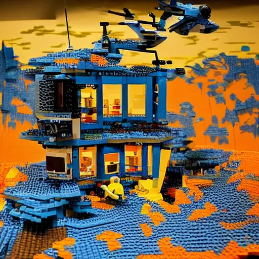 Image similar to the end of the world in lego, apocalypse. sci - fi. beautiful.