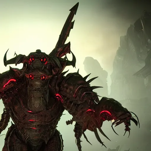 Image similar to armored insect monster from doom eternal