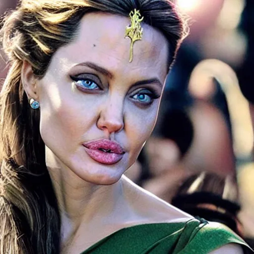 Image similar to an amazing award winning photo of angelina jolie as princess zelda