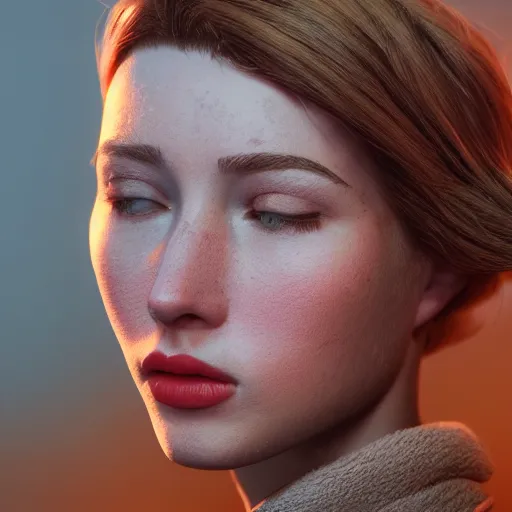 Prompt: beautiful girl from 1950, portrait character concept style trending on artstation concept art detailed octane render cinematic photo-realistic 8k high detailed