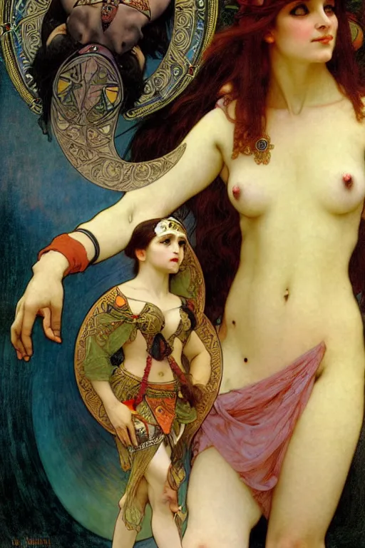 Prompt: tribalfusion bellydance, ((((occult art)))) bouguereau, alphonse mucha, saturno butto