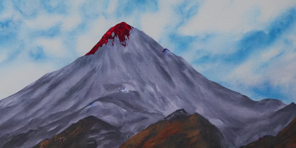 Prompt: detailed painting of a bleeding mountain