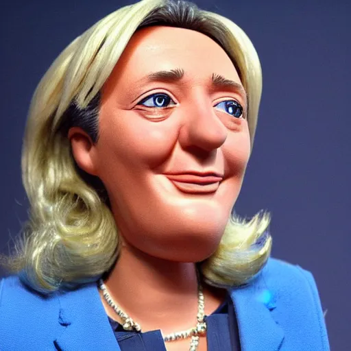 marine lepen as an aardman figure, Stable Diffusion