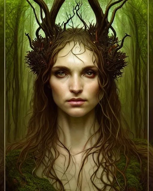 Image similar to symmetry portrait of moss king of ent of fangorn forest, glam, fae, fireflies, forest background, intricate, elegant, highly detailed, digital painting, artstation, concept art, smooth, sharp focus, illustration, darkness, art by artgerm and greg rutkowski and fra angelico and alphons mucha