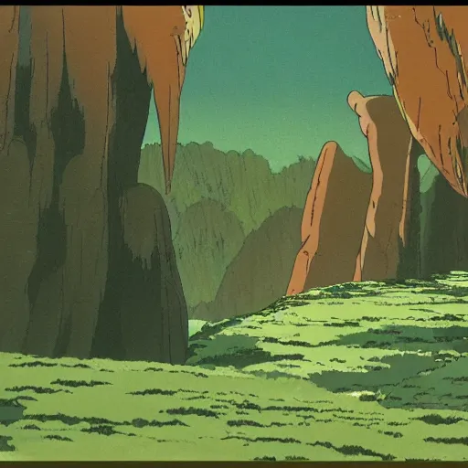 Prompt: A landscape from a film directed by Hayao Miyazaki