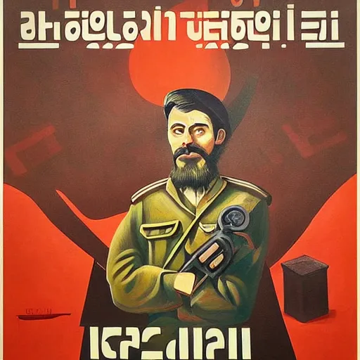 Image similar to a detailed and complex, highly detailed, concept art, soviet propaganda poster depicting a software developer. painting by irakli toidze