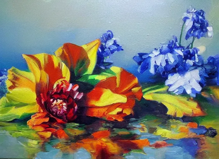 Prompt: bright beautiful oil painting by bAlexander Labas and Tatyana Yablonskaya and Viktor Tsvetkov