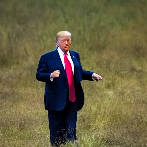 Prompt: national geographic professional photo of donald trump in the wild, award winning