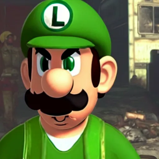 Image similar to luigi in fallout 4