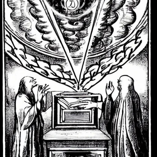 john dee summoning angelic entities with enochian | Stable Diffusion ...