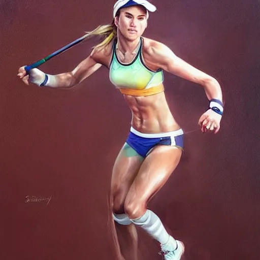 Image similar to eugenie bouchard in the style of stefan kostic, realistic, full body, sharp focus, 8 k high definition, insanely detailed, intricate, elegant, art by stanley lau and artgerm