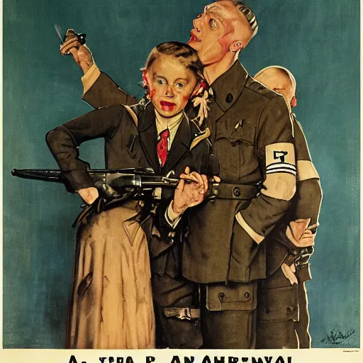Prompt: Nazi Chronicles, movie poster, artwork by Norman Rockwell