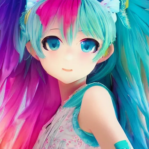 Anime art very beautiful Hatsune miku - AI Photo Generator - starryai