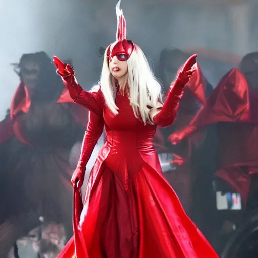 Image similar to lady gaga as the scarlet witch