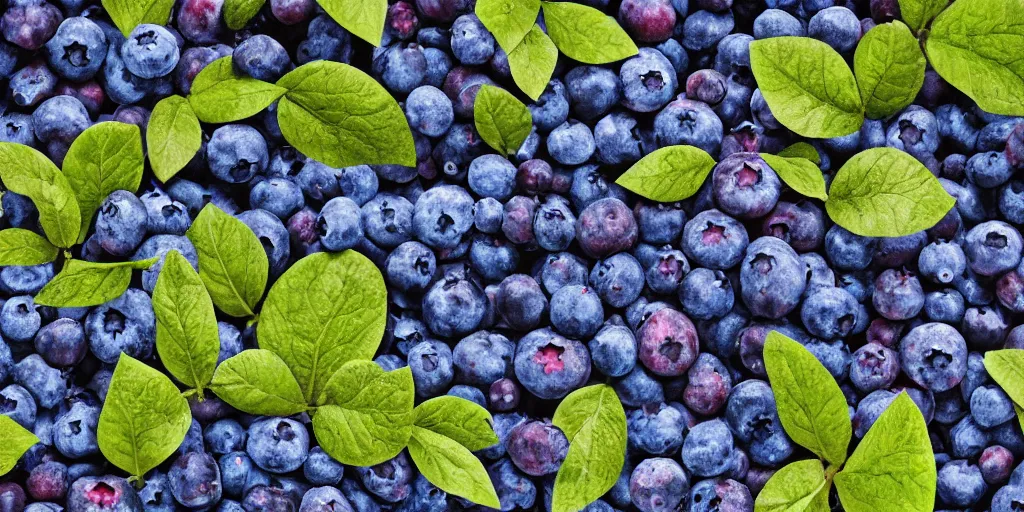 Image similar to artistic medium close-up stylized 3D render of blueberry bushes in a forest. Digital art. Rustic. Nordic. 4K. Trending on artstation. Leafy. Extremely detailed. Nature. Artistic. Wild.