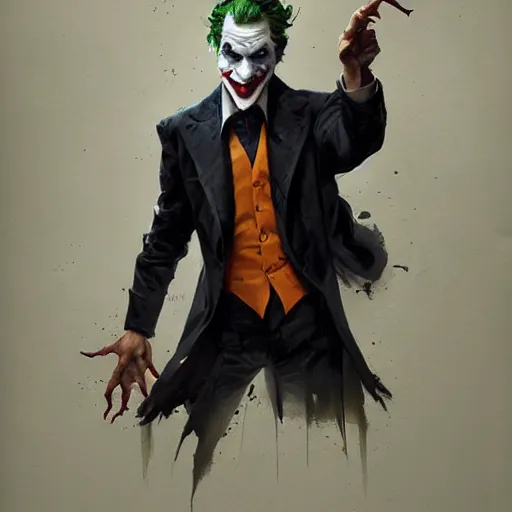 Prompt: joker, paint by greg rutkowski