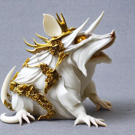 Image similar to rat king white marble with gold accents by ellen jewett