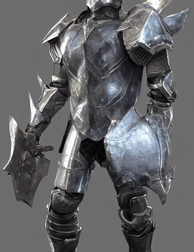 Image similar to full body shot, digital realistic 3 d rendering of a futuristic spacepunk armor holy paladin with light powers and sculpted detailed head armor, highly detailed, 4 k, hdr, smooth, sharp focus, high resolution, award - winning photo., corona render, substance painter hyper detailed armor. trending on art statation