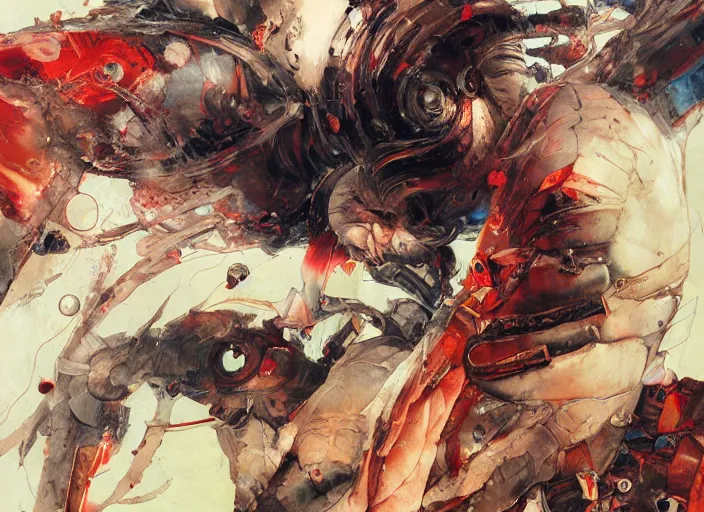 Image similar to art by yoshitaka amano, katsuhiro otomo, and erik jones, inspired by akira anime, smooth texture, intricate oil painting, high detail illustration, sharp high detail, manga and anime 1 9 9 9