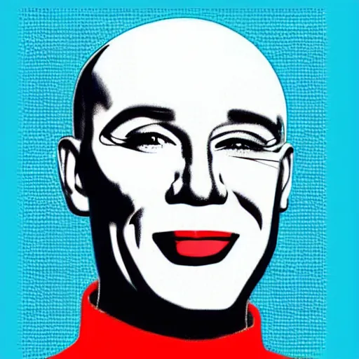 Image similar to Mr. Clean in the style of Andy Warhol