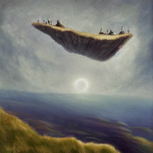 Image similar to falling off the edge of the earth, romanticism artwork