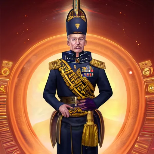 Prompt: Stellaris style portrait of an admiral wearing a Roman Empire inspired uniform, highly decorated