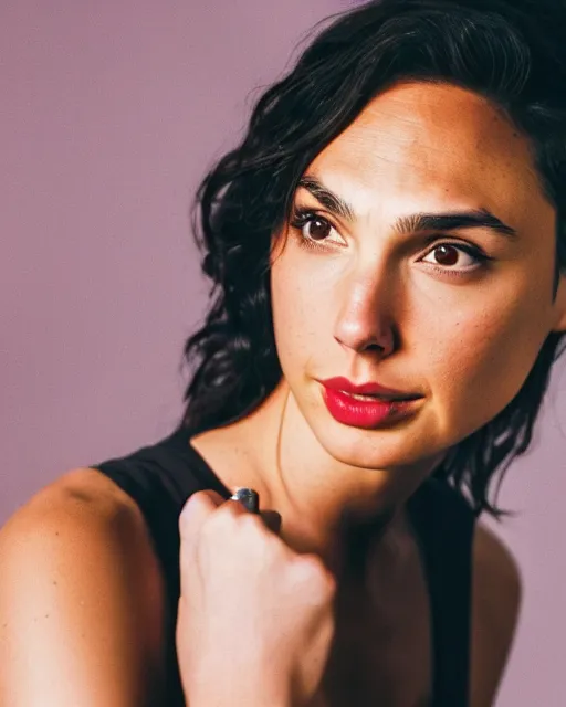 Prompt: Gal Gadot in the role of Buffy the Vampire Slayer; promotional photo; film still; bokeh, 90mm, f/1.4