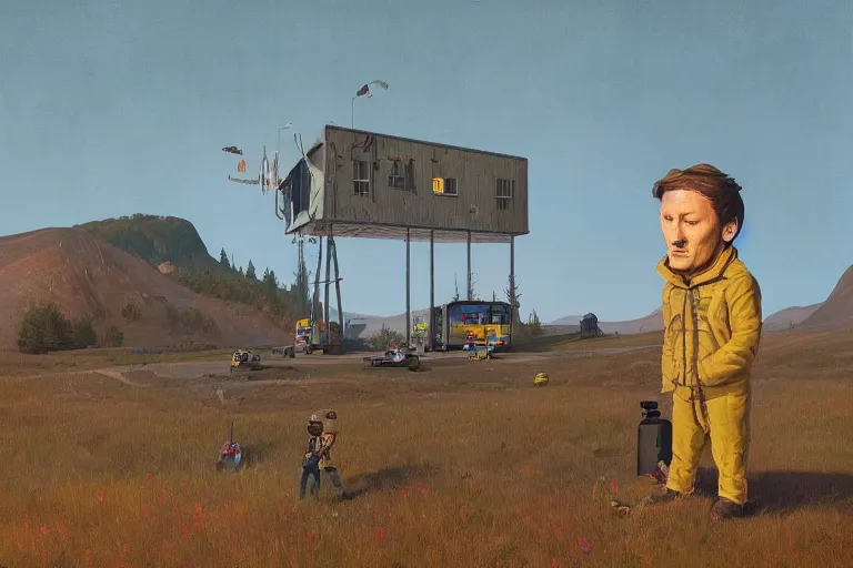 Prompt: Ben Howard by Simon Stålenhag resimlerinde