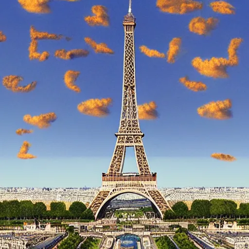 Prompt: the eiffel tower transforming into a cat and eating paris. award winning photography, highly detailed, golden ratio composition, 3 5 mm.