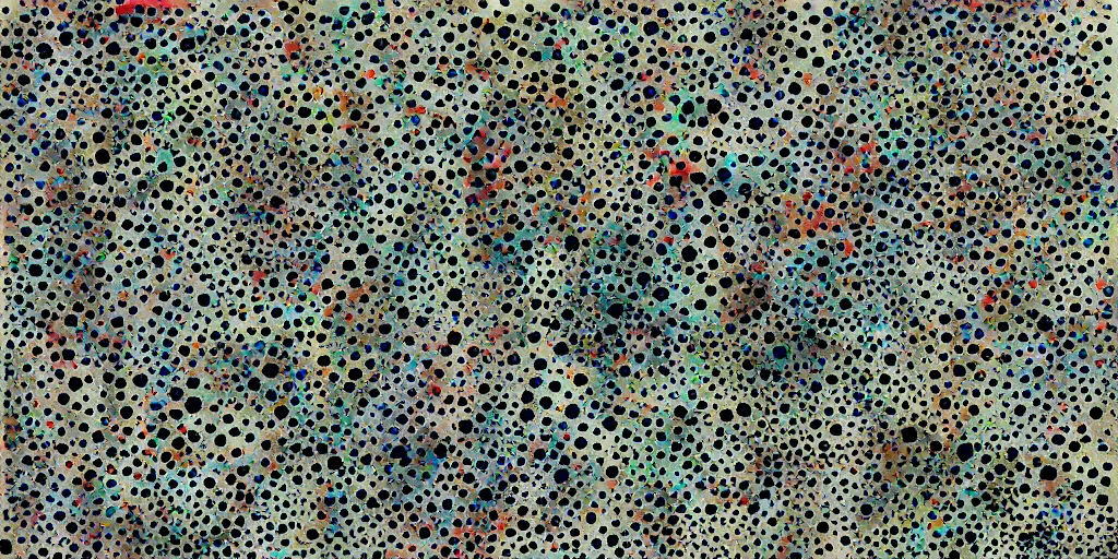 Prompt: camo made of teeth, smiling, abstract, cryptic, dots, stipple, lines, splotch, color tearing, pitch bending, faceless people, dark, ominous, eerie, minimal, points, technical, old painting