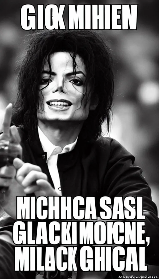 Image similar to michael jackson as gigachad meme, Black and white