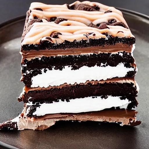 Prompt: foodporn mega fudge cookie double layered oreo