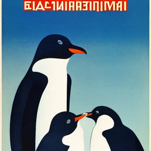 Prompt: a Soviet propaganda poster for Linux featuring a penguin