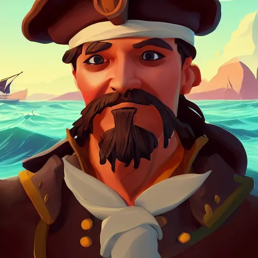 Image similar to painting jack the pirate on sea of thieves game avatar hero smooth face median photoshop filter cutout vector behance hd by jesper ejsing, by rhads, makoto shinkai and lois van baarle, ilya kuvshinov, rossdraws, illustration, art by ilya kuvshinov and gustav klimt