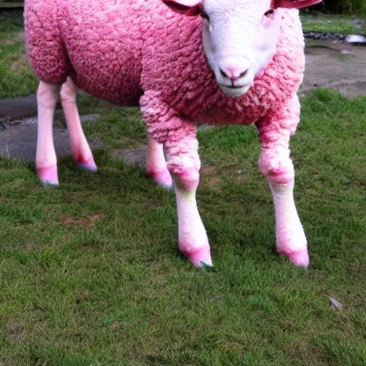 Image similar to a photo of a pink sheep, realistic, detailed