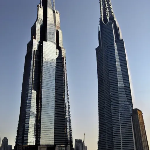 Image similar to the twin towers giant robots