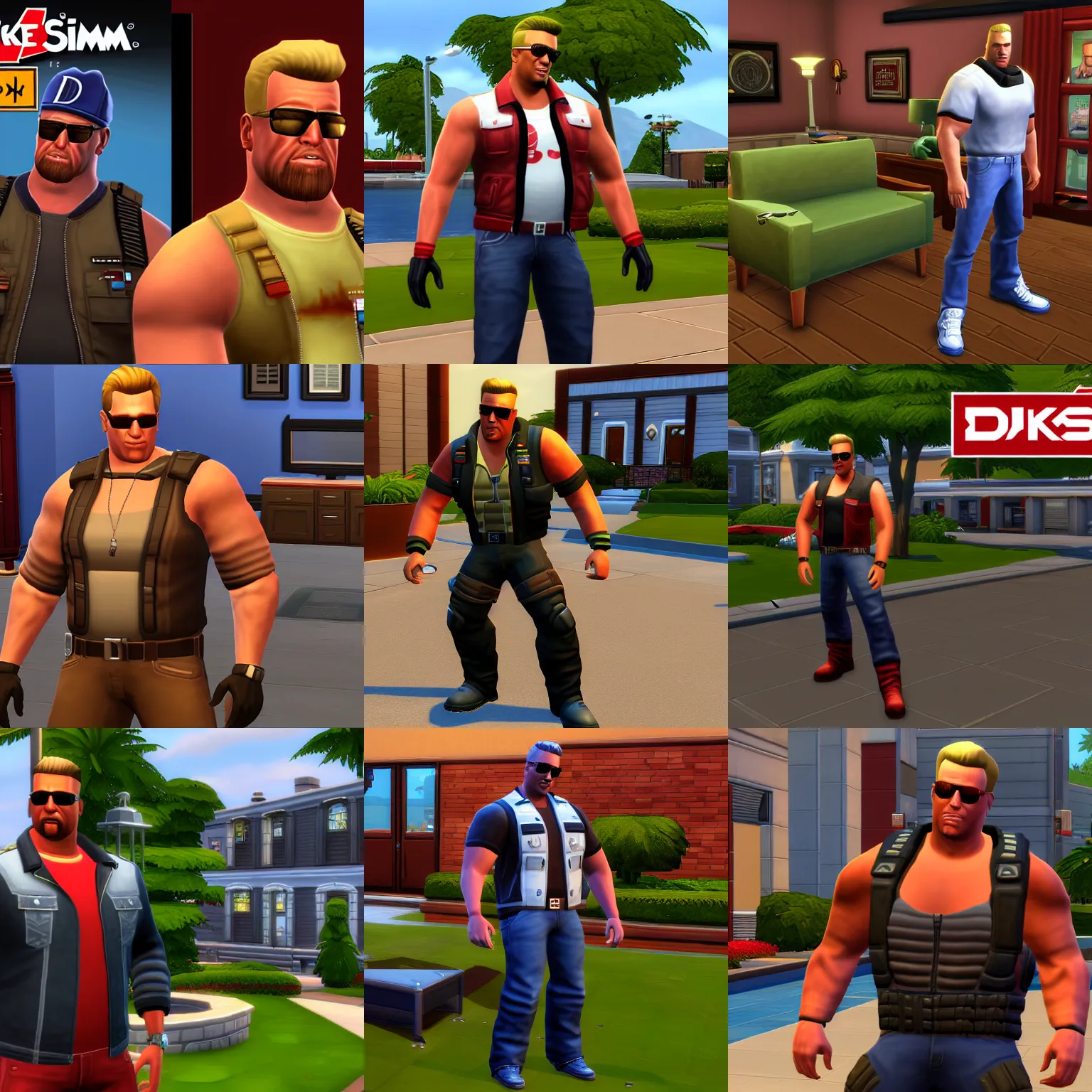 Prompt: Duke Nukem in The Sims 4