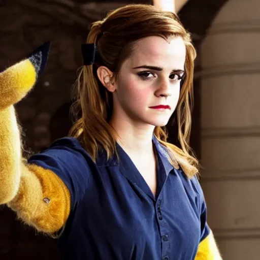 Image similar to photo of emma watson as pikachu