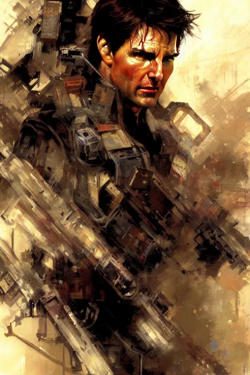 Image similar to tom cruise, painting by gaston bussiere, craig mullins, j. c. leyendecker, yoji shinkawa