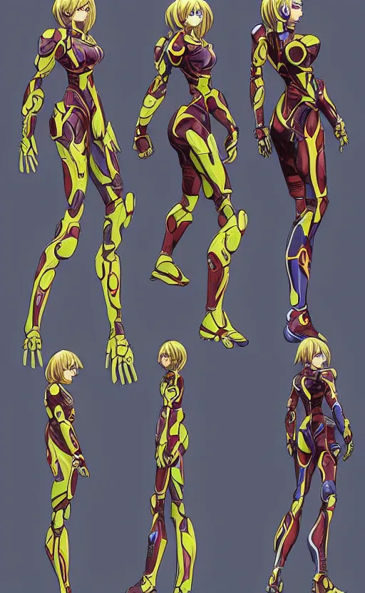 Image similar to samus aran bioorganic varia suit, energetic varia suit, full body portrait, highly detailed, intricate, concept art, vertical portrait