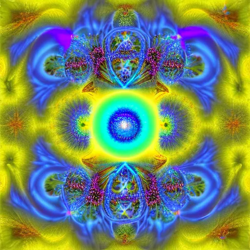 Image similar to the cosmic fractal core that underlies the universe illuminated by the souls of the dead