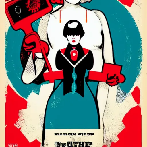 Image similar to individual ada lovelace silk screen butcher billy style