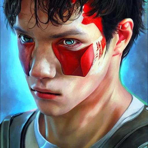 Prompt: realistic Portrait painting of scene young man as film Kamen Rider, made by Michaelangelo, physical painting, Sharp focus,digital art, bright colors,fine art, trending on Artstation, unreal engine.