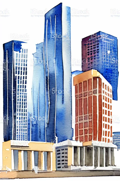 Prompt: minimalist watercolor art of frankfurt european central bank, illustration, vector art