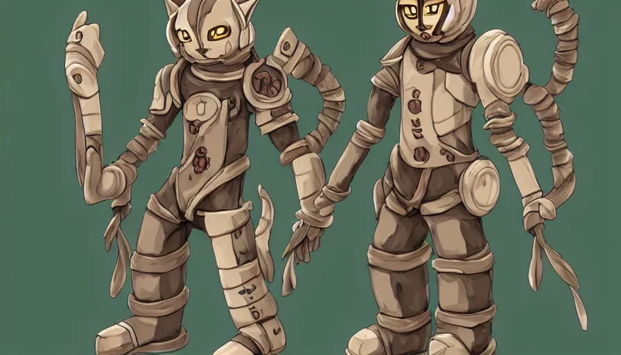 Image similar to warforged druid anime cat boy