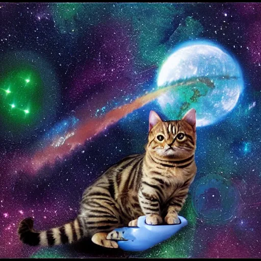 Prompt: galactic tabby, meme template, (((((((((words)))))))))