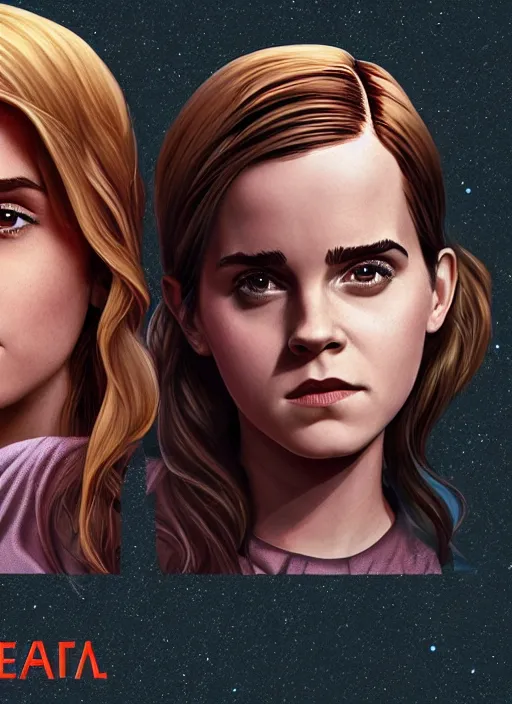 Prompt: poster artwork by Michael Whelan and Tomer Hanuka, Emma Watson and Kiernan Shipka in beauty pageant, clean, Matte painting, trending on artstation and unreal engine