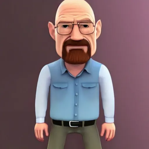 Image similar to walter white as a pixar character